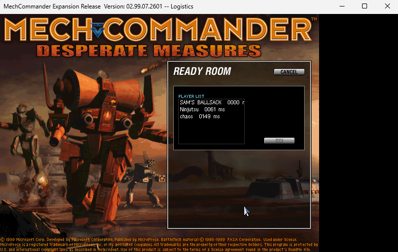 MASSIVE BREAKTHROUGH - MECHCOMMANDER NOW READY TO PLAY ON LAN!!